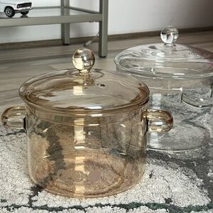 Amazon Glass Cookware Set - Amber and Clear